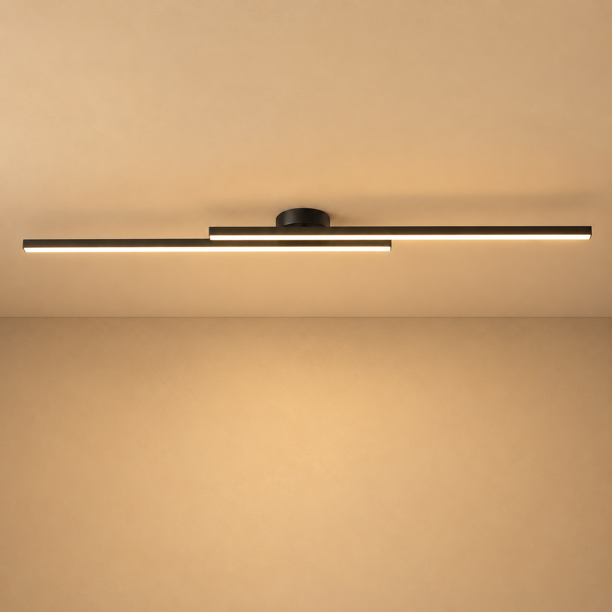 Modern Dual-Bar Linear Flush Mount Ceiling Light – LED Strip Fixture for Hallway, Office & Kitchen