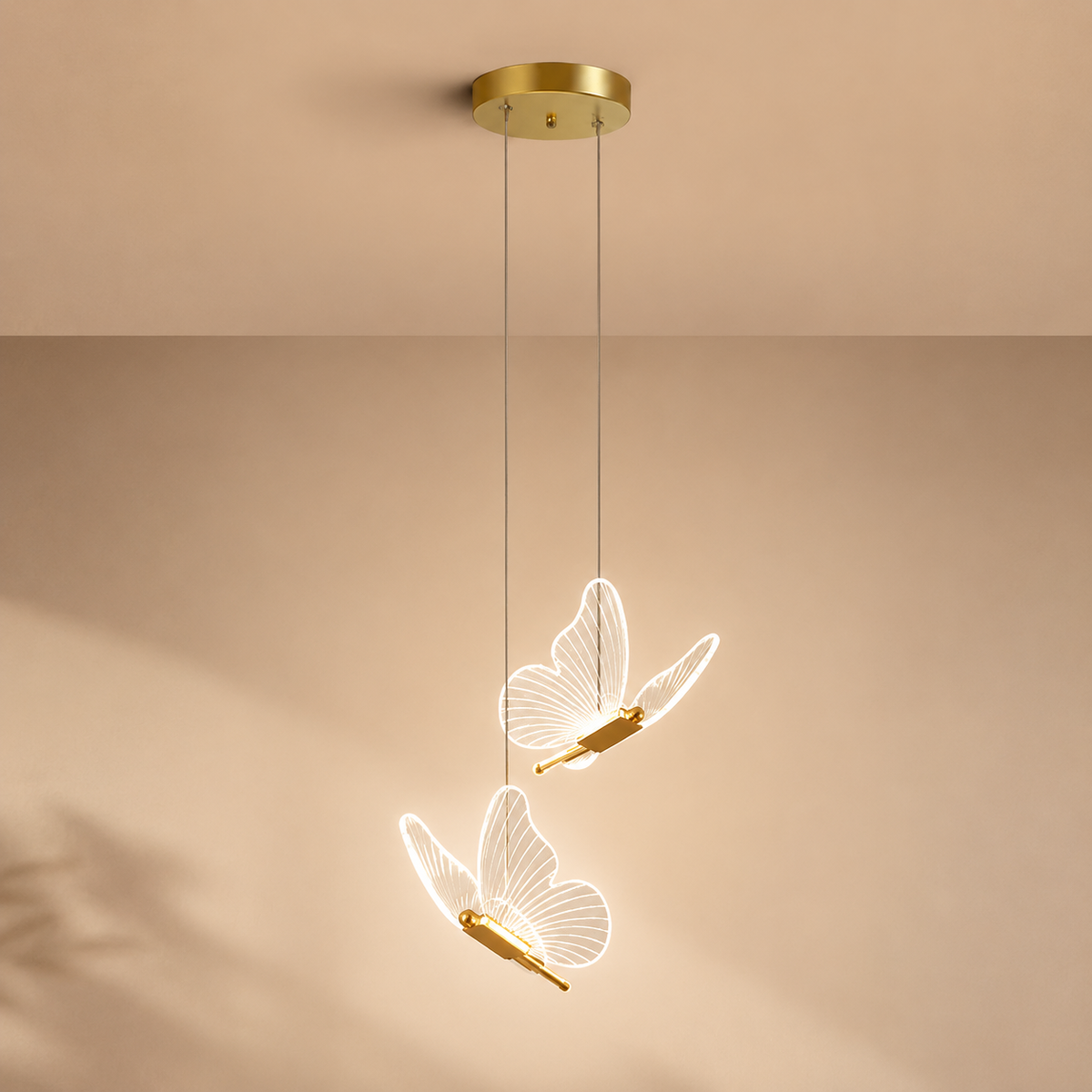 Modern Butterfly Pendant Chandelier – LED Acrylic Hanging Ceiling Light for Bedroom, Living Room & Dining Room