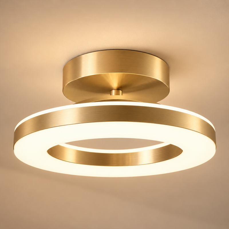 Modern Ring Flush Mount Ceiling Light – LED Halo Ceiling Fixture for Hallway, Corridor & Bedroom