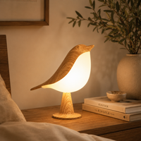 Nordic Bird LED Table Lamp – Rechargeable Dimmable Bedside Night Light for Bedroom, Nursery, Living Room & Office