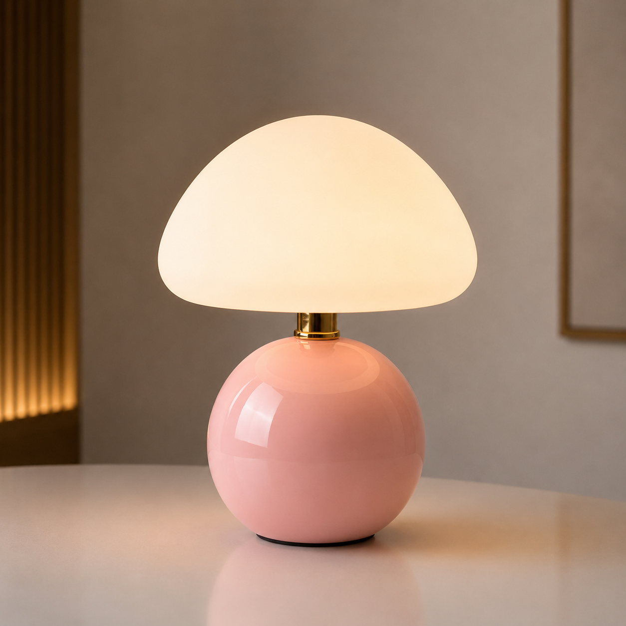 Modern Mushroom Table Lamp – Dimmable LED Bedside Lamp for Bedroom, Desk, Living Room & Office
