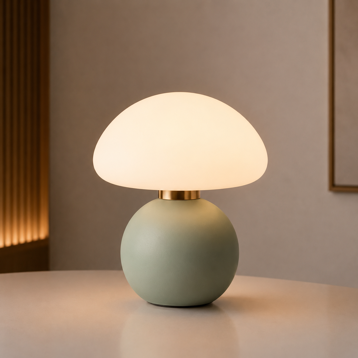 Modern Mushroom Table Lamp – Dimmable LED Bedside Lamp for Bedroom, Desk, Living Room & Office