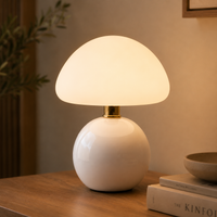 Modern Mushroom Table Lamp – Dimmable LED Bedside Lamp for Bedroom, Desk, Living Room & Office