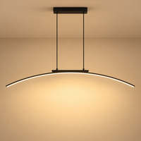 Modern Arc LED Pendant Light Minimalist Curved Chandelier – Dimmable Hanging Ceiling Fixture for Dining Room, Kitchen & Office