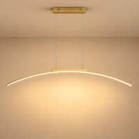 Modern Arc LED Pendant Light Minimalist Curved Chandelier – Dimmable Hanging Ceiling Fixture for Dining Room, Kitchen & Office