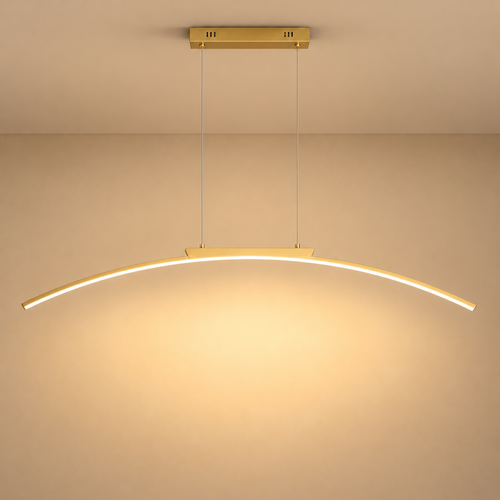 Modern Arc LED Pendant Light Minimalist Curved Chandelier – Dimmable Hanging Ceiling Fixture for Dining Room, Kitchen & Office