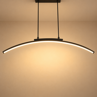 Modern Arc LED Pendant Light Minimalist Curved Chandelier – Dimmable Hanging Ceiling Fixture for Dining Room, Kitchen & Office