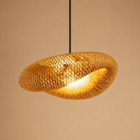 Bohemian Woven Rattan Pendant Light – Handcrafted Bamboo Ceiling Fixture for Dining Room, Living Room & Kitchen Island