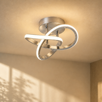 Modern Clover Knot Semi Flush Mount Ceiling Light – LED Ceiling Fixture Chandelier for Entryway, Hallway, Bedroom & Living Room