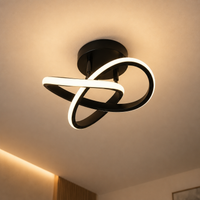 Modern Clover Knot Semi Flush Mount Ceiling Light – LED Ceiling Fixture Chandelier for Entryway, Hallway, Bedroom & Living Room