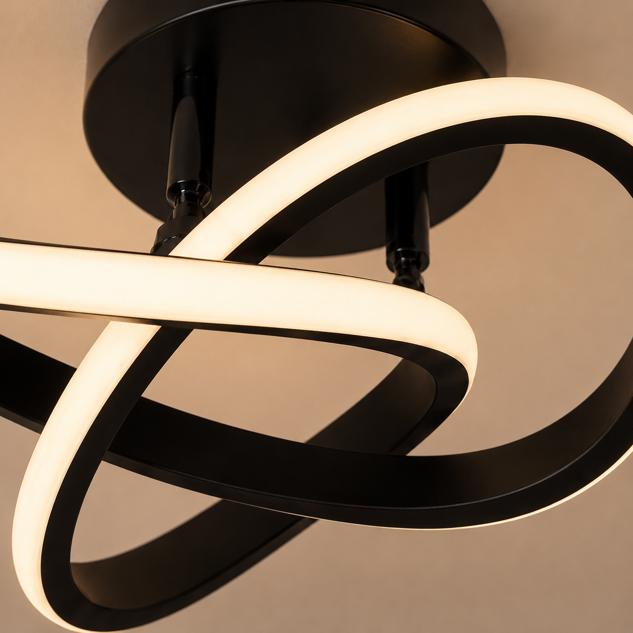 Modern Clover Knot Semi Flush Mount Ceiling Light – LED Ceiling Fixture Chandelier for Entryway, Hallway, Bedroom & Living Room