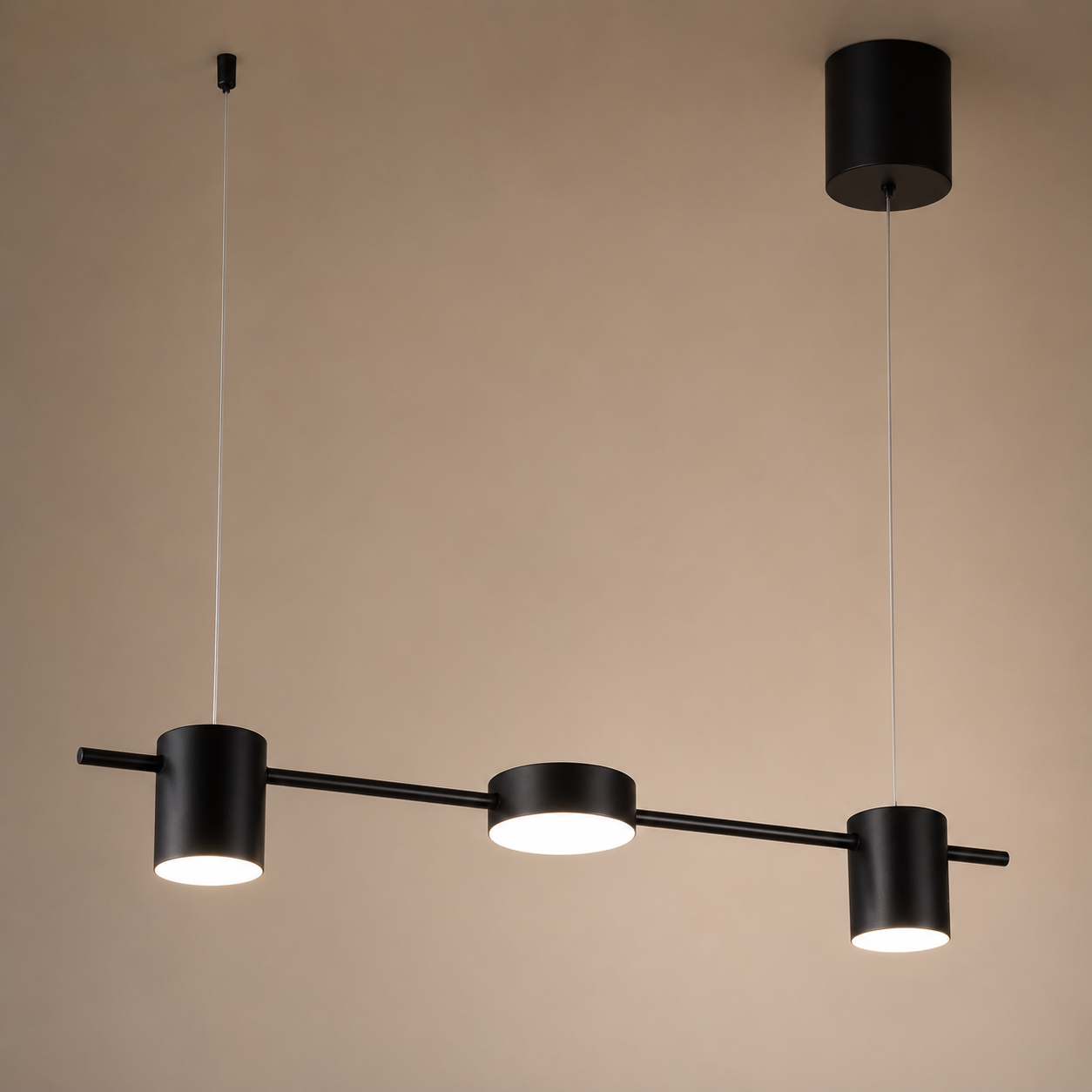 Modern Linear Bar Chandelier – Dimmable Multi-Light LED Ceiling Fixture for Dining Room, Kitchen Island & Living Room