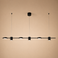 Modern Linear Bar Chandelier – Dimmable Multi-Light LED Ceiling Fixture for Dining Room, Kitchen Island & Living Room