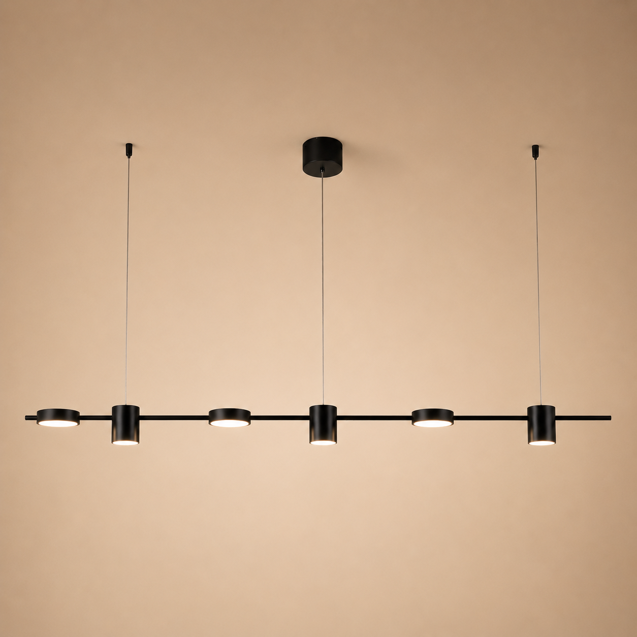 Modern Linear Bar Chandelier – Dimmable Multi-Light LED Ceiling Fixture for Dining Room, Kitchen Island & Living Room