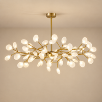 Modern Nordic Firefly Branch Chandelier – Dimmable LED Ceiling Fixture for Living Room, Dining Room & Bedroom