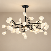 Modern Nordic Firefly Branch Chandelier – Dimmable LED Ceiling Fixture for Living Room, Dining Room & Bedroom