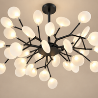 Modern Nordic Firefly Branch Chandelier – Dimmable LED Ceiling Fixture for Living Room, Dining Room & Bedroom
