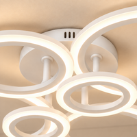 Modern Multi-Ring LED Flush Mount Chandelier – Dimmable Ceiling Light for Living Room, Bedroom & Dining Room