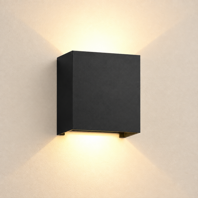 Modern Cube Up Down Wall Sconce – Indoor Outdoor Waterproof LED Wall Light for Hallway, Living Room & Bedroom