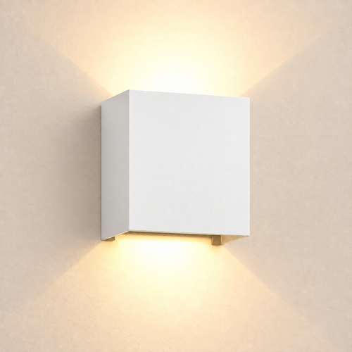Modern Cube Up Down Wall Sconce – Indoor Outdoor Waterproof LED Wall Light for Hallway, Living Room & Bedroom