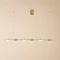Modern Linear Bar Chandelier – Dimmable Multi-Light LED Ceiling Fixture for Dining Room, Kitchen Island & Living Room