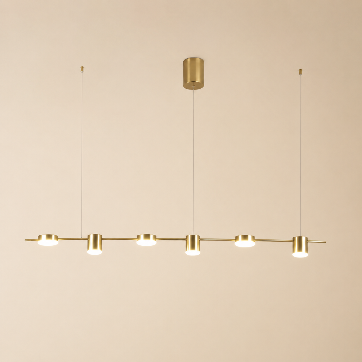 Modern Linear Bar Chandelier – Dimmable Multi-Light LED Ceiling Fixture for Dining Room, Kitchen Island & Living Room