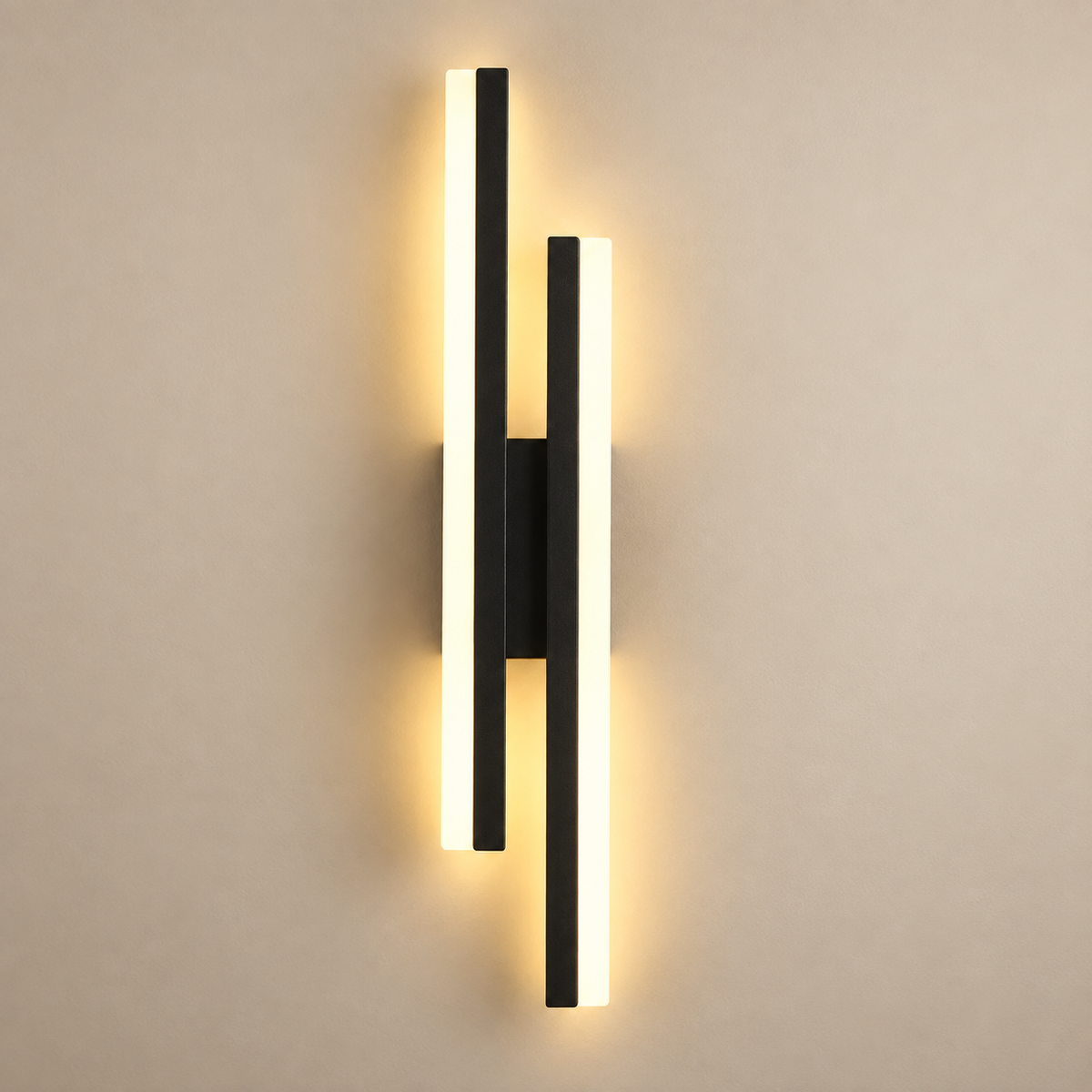 Modern Dual-Bar LED Wall Sconce – Dimmable Linear Light Fixture for Bedroom, Living Room & Hallway