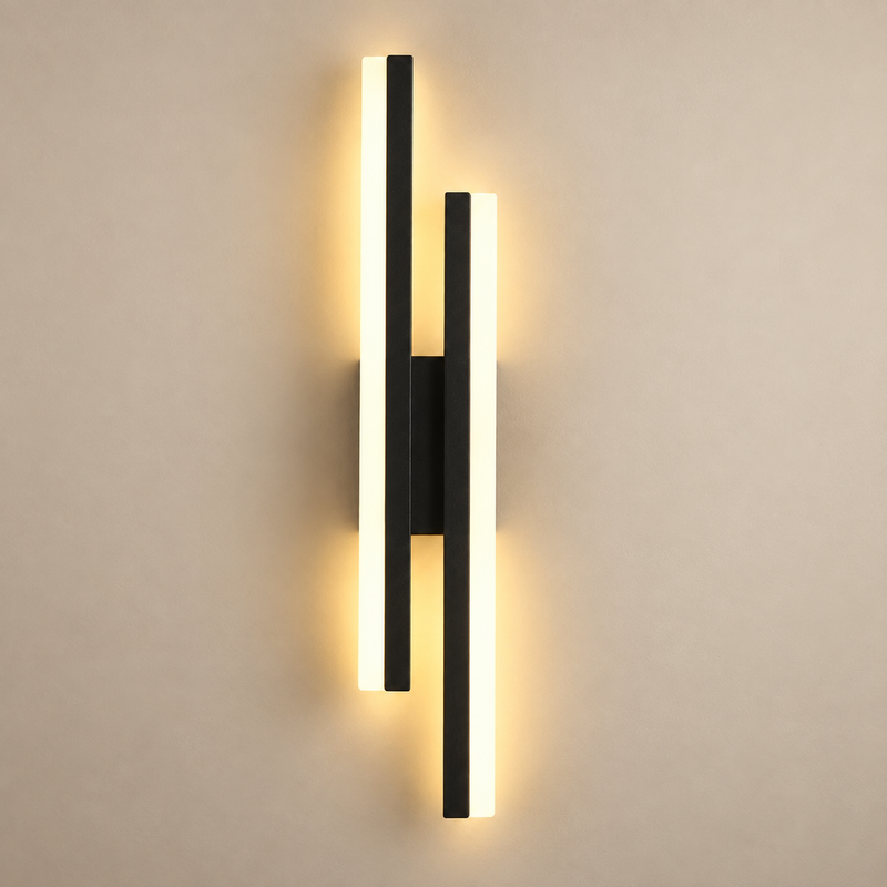 Modern Dual-Bar LED Wall Sconce – Dimmable Linear Light Fixture for Bedroom, Living Room & Hallway