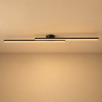Modern Dual-Bar Linear Flush Mount Ceiling Light – LED Strip Fixture for Hallway, Office & Kitchen