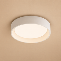 Modern Nordic Round Wood Grain Flush Mount Ceiling Light – LED Ceiling Fixture for Hallway, Bedroom, Kitchen & Entryway