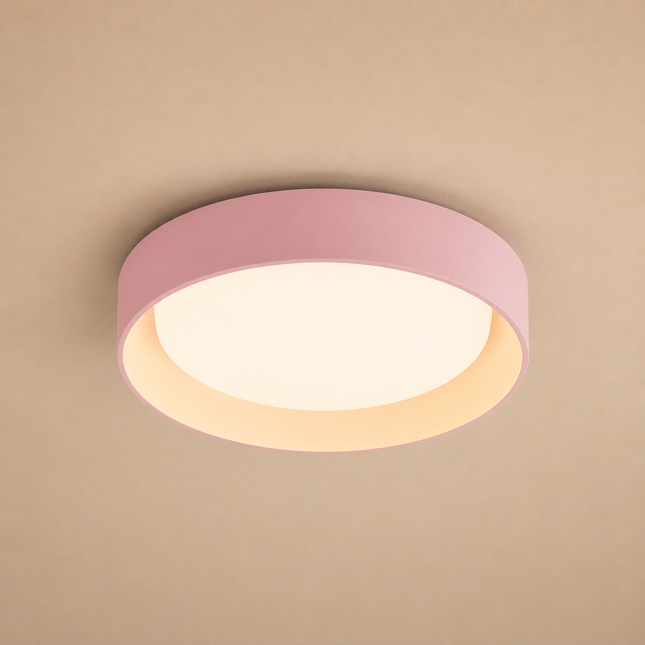 Modern Nordic Round Wood Grain Flush Mount Ceiling Light – LED Ceiling Fixture for Hallway, Bedroom, Kitchen & Entryway