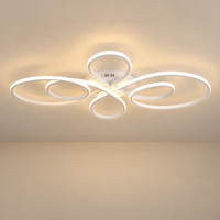 Modern Clover Loop Semi Flush Mount Ceiling Light – Dimmable LED Chandelier for Living Room, Dining Room & Bedroom