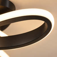 Modern Clover Loop Semi Flush Mount Ceiling Light – Dimmable LED Chandelier for Living Room, Dining Room & Bedroom