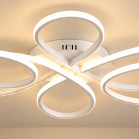 Modern Clover Loop Semi Flush Mount Ceiling Light – Dimmable LED Chandelier for Living Room, Dining Room & Bedroom
