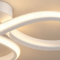 Modern Clover Loop Semi Flush Mount Ceiling Light – Dimmable LED Chandelier for Living Room, Dining Room & Bedroom