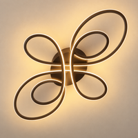Modern Clover Loop Semi Flush Mount Ceiling Light – Dimmable LED Chandelier for Living Room, Dining Room & Bedroom