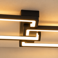 Modern Interlocking Rectangle Flush Mount Ceiling Light – Dimmable LED Ceiling Fixture for Bedroom, Living Room & Dining Room