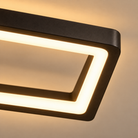 Modern Interlocking Rectangle Flush Mount Ceiling Light – Dimmable LED Ceiling Fixture for Bedroom, Living Room & Dining Room