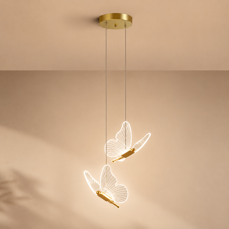 Modern Butterfly Pendant Chandelier – LED Acrylic Hanging Ceiling Light for Bedroom, Living Room & Dining Room