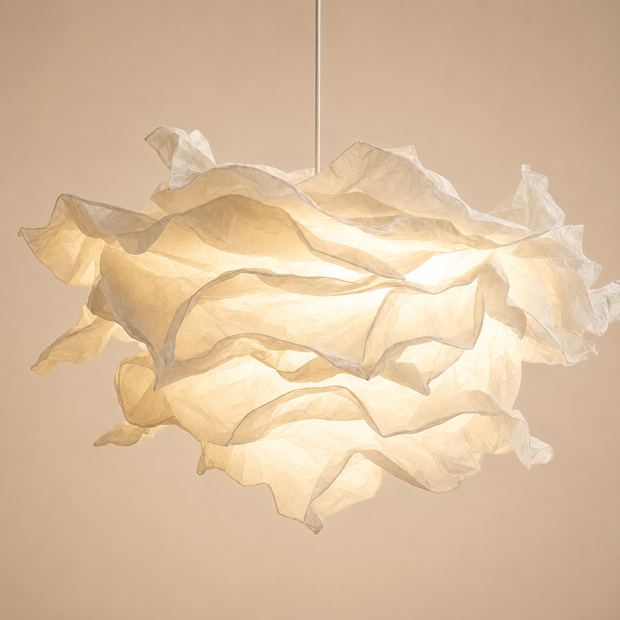 Modern Cloud Paper Pendant Chandelier – Sculpted Hanging Ceiling Light for Living Room, Dining Room & Bedroom