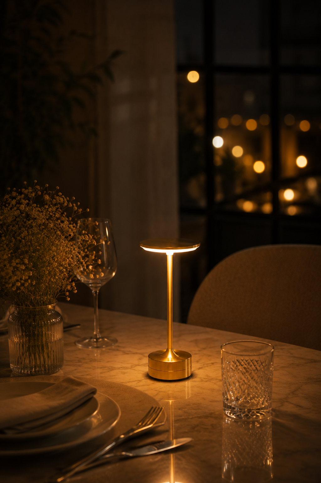 Rechargeable Cordless Table Lamp – Dimmable LED Bedside Lamp for Bedroom, Restaurant & Bar