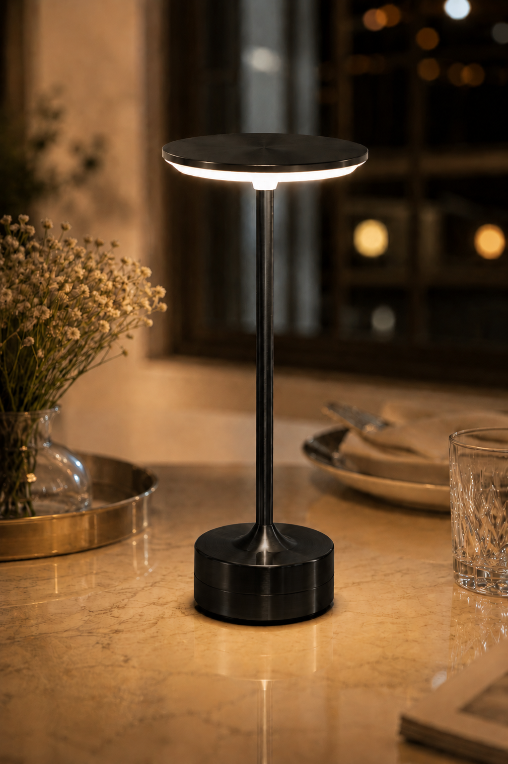 Rechargeable Cordless Table Lamp – Dimmable LED Bedside Lamp for Bedroom, Restaurant & Bar