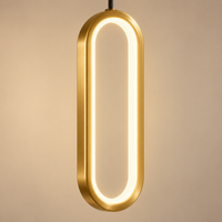 Modern Nordic Oval Ring & Cylinder LED Pendant Chandelier – Minimalist Hanging Light for Bedroom, Dining Room & Living Room