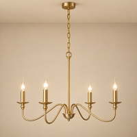 Farmhouse Candelabra Chandelier – 6-Arm Ceiling Fixture for Dining Room, Living Room & Entryway
