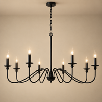 Farmhouse Candelabra Chandelier – 6-Arm Ceiling Fixture for Dining Room, Living Room & Entryway
