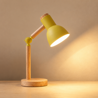 Nordic Adjustable Wood & Green Table Lamp – Eye-Care LED Desk Light for Bedroom, Study & Bedside