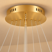 Modern Gold Ring Chandelier – Multi-Tier LED Pendant Ceiling Fixture for Dining Room, Living Room & Bedroom
