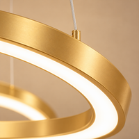 Modern Gold Ring Chandelier – Multi-Tier LED Pendant Ceiling Fixture for Dining Room, Living Room & Bedroom