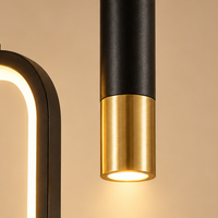 Modern Nordic Oval Ring & Cylinder LED Pendant Chandelier – Minimalist Hanging Light for Bedroom, Dining Room & Living Room
