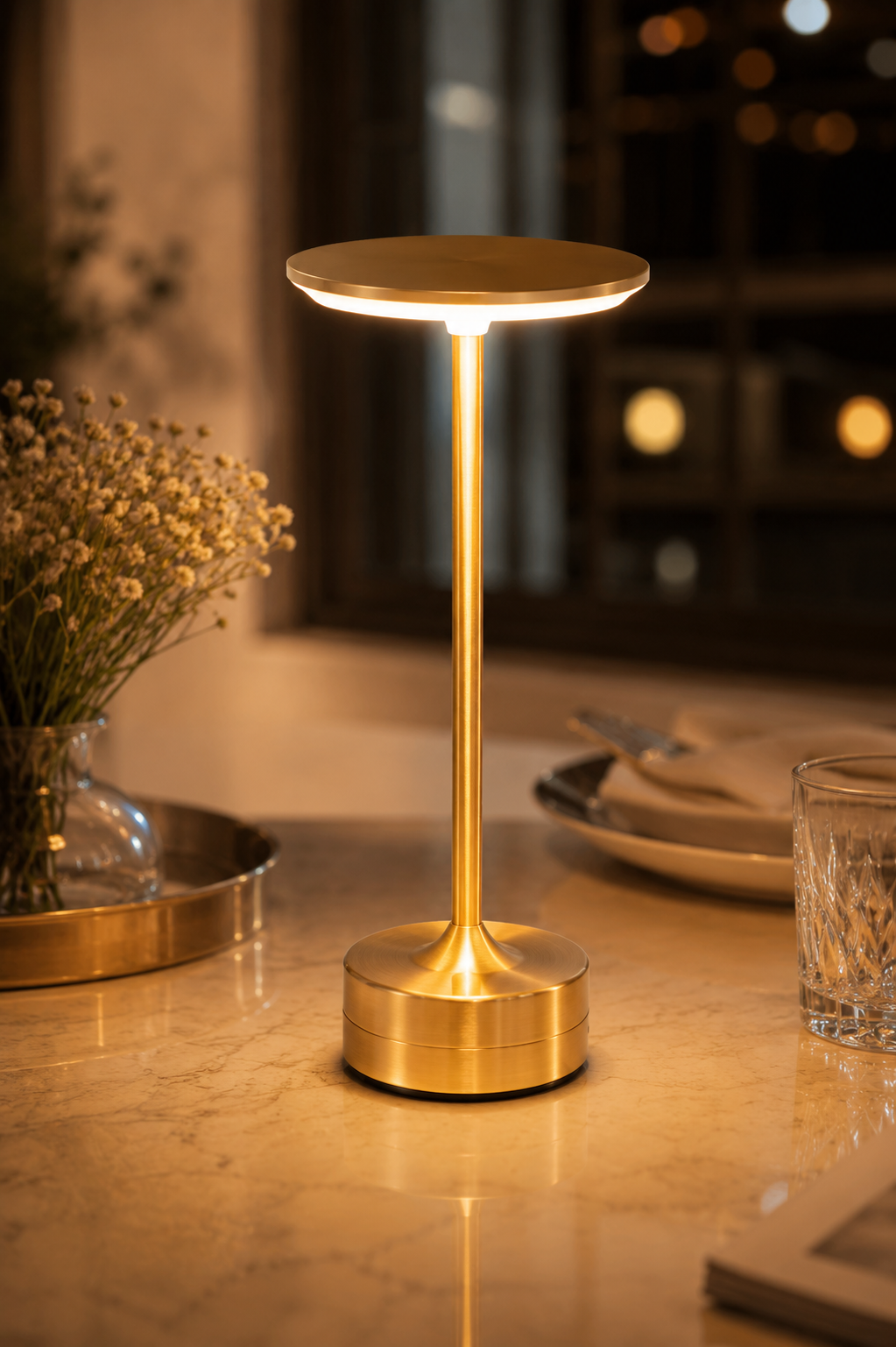 Rechargeable Cordless Table Lamp – Dimmable LED Bedside Lamp for Bedroom, Restaurant & Bar